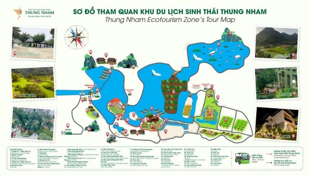 Bản đồ chi tiết tham quan khu du lịch sinh th&aacute;i Thung Nham (Nguồn: Khu du lịch sinh th&aacute;i Thung Nham)